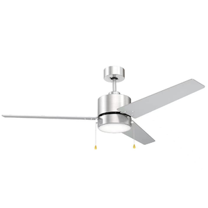 <span class=keywords><strong>Ventilateur</strong></span> de plafond avec lumière et chaîne de traction Luminaire contemporain de 52 pouces avec ampoules LED incluses Tige descendante en acier moderne avec 3 pales - Product Image 2