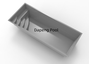 <span class=keywords><strong>Piscine</strong></span> Enfant Spacieuse en Fibre de Verre, Encastrée, Chauffée, Durable, pour Utilisation Extérieure et Spa Domestique, avec Mini Bateau et Échelle - Product Image 5