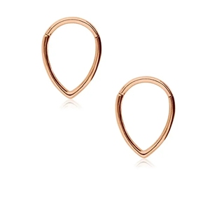 Thời trang thép không gỉ lưỡi liềm nước Teardrop phân khúc bản lề vách ngăn mũi vòng - Product Image 3