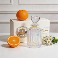 Diffuseur de parfum d'ambiance en verre côtelé irisé de luxe 150 ml - Bouteille élégante pour huiles essentielles d'aromathérapie