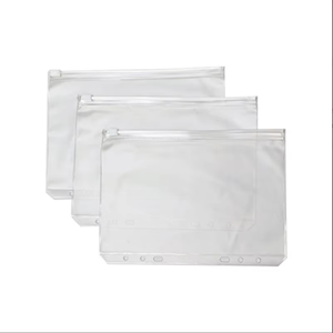 Classeur à budget transparent A5 A6, 6 trous, pochettes pour argent liquide, organiseur <span class=keywords><strong>de</strong></span> documents, classeur à fermeture éclair, pochette en plastique, dossiers à pochettes - Product Image 1