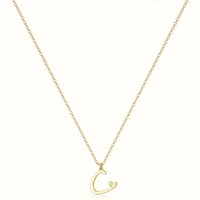 Collar con Colgante de Letra Personalizada, Moderno y Bonito, de Acero Inoxidable, Chapado en Oro de 18k, Minimalista, para el Día de San Valentín