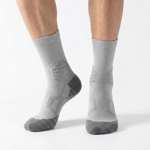 Kaos Kaki Basket Atletik Khusus Remaja Anti-Sobek Campuran Katun Anti-Selip Model Dress untuk Musim Semi - Product Image 1