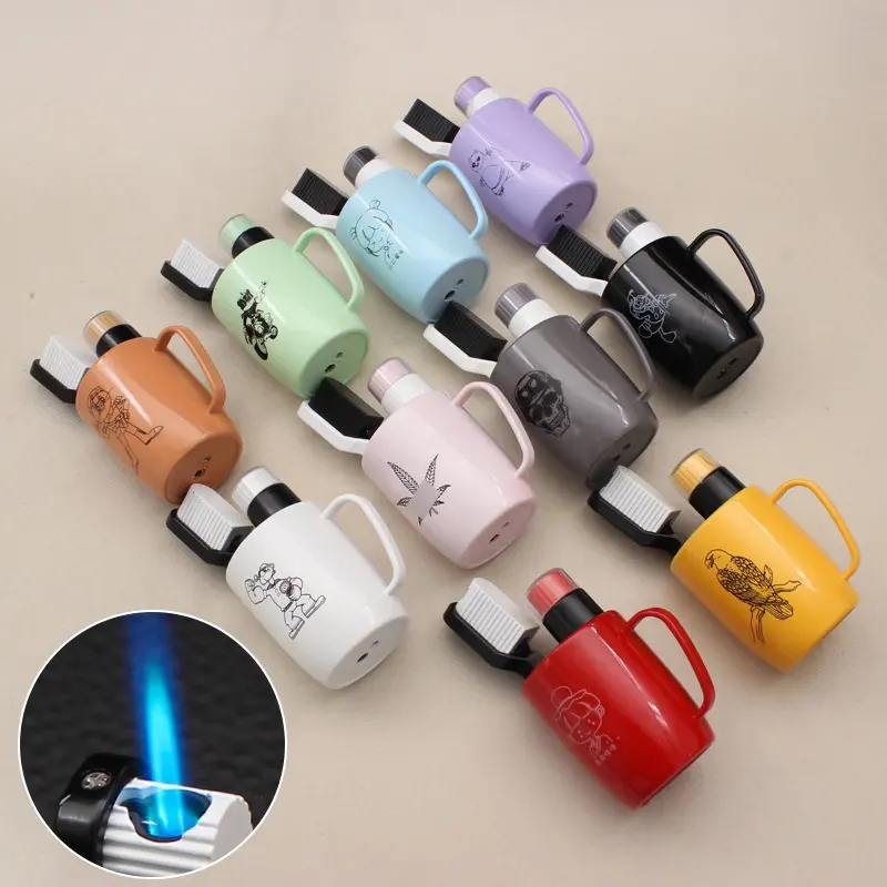 2024 Wholesale Teacup Toothbrush Fancy Lighter Open Flame Gas Lighter Cute Lighter For Cigarettes Girls Gift