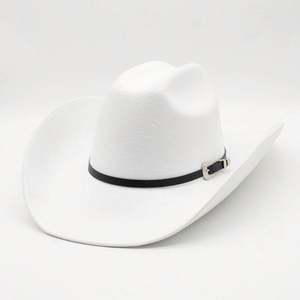 Sombrero de fieltro de 9.5 cm con borde, estilo punk americano, para hombre y mujer, tipo vaquero Texas Ranger, sombrero formal de jazz. - Product Image 3