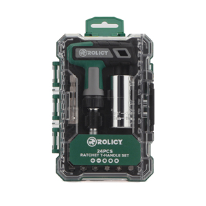 Rolicy 24 parça evrensel lokma anahtar seti, <span class=keywords><strong>T</strong></span> şekli cırcır kolu ve saklama kutusu ile, ev onarım alet setleri - Product Image 1