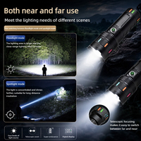 Lampe torche tactique LED rechargeable avec logo personnalisé OEM, étanche IP65, en aluminium, USB, 1000 lumens, mise au point réglable