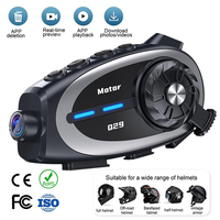 Casque de moto avec interphone CE Q29 avec 120 °   Caméra grand angle 1080P, enregistreur en boucle, transfert WIFI sur téléphone, écouteurs Bluetooth