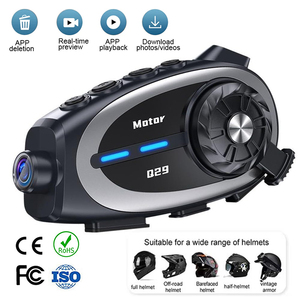 Casque de moto avec interphone CE Q29 avec 120 °   Caméra grand angle 1080P, enregistreur en boucle, transfert WIFI sur téléphone, écouteurs Bluetooth - Product Image 1