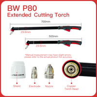 Tête de torche Black Wolf BW P80 à poignée allongée avec conception anti-brûlure, longueur 50 cm 70 cm, compatible avec les découpeurs plasma 100A 120A
