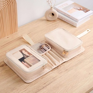 <b>Large</b> Fashionable Portable Makeup Organizer <b>Zipper</b> Closure Compact Travel Cosmetic <b>Bag</b> Women's Brushes Toiletries <b>Storage</b> - Product Image 4