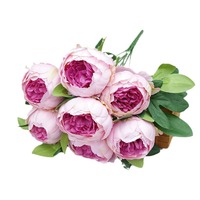Buket Bunga Peony Buatan 7 Tangkai Gaya Eropa & Perdagangan Luar Negeri F31 untuk Dekorasi Pernikahan dan Rumah