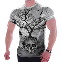 T-shirt de compression à manches courtes pour homme, impression par sublimation, personnalisé, élastique, séchage rapide, couche de base pour la course, la gym et les sports