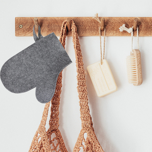 Accessoires de sauna thermique épaissi gant de laine de gommage à la main SPA gant de bain exfoliant de sauna en <span class=keywords><strong>feutre</strong></span> de laine naturelle - Product Image 1