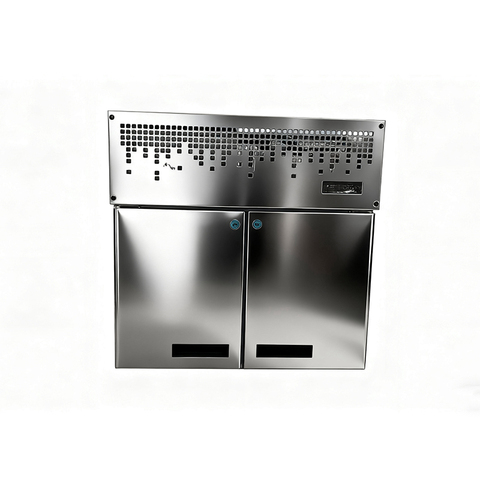Commercial Two-Door Chest Refrigerator with Top-Mounted Compressor, Heavy-Duty Undercounter Freezer for Kitchen Use