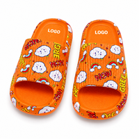 Sandal Rumah Tebal 4 cm Kustom, Lembut Nyaman Anti Selip untuk Wanita Pria Anak-anak