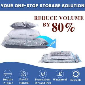 Sac de rangement sous vide écologique et peu encombrant pour la maison et les voyages, sac de compression sous vide permettant de gagner 80 % d'espace pour les vêtements - Product Image 3