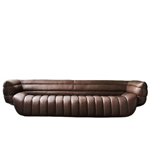 Ensemble canapé et fauteuil en cuir de vache, motif chenille, haut moderne, luxe, pour salon, 1 pièce - Product Image 1
