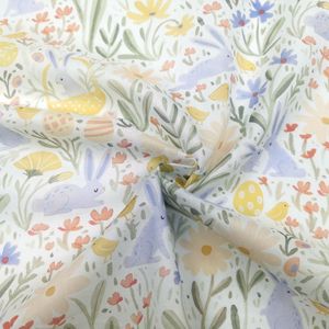 उच्च गुणवत्ता वाली त्वचा के अनुकूल सांस 100% कपास मुद्रित कपड़े स्वतंत्रता सुंदर खरगोश डिजाइन लड़कियों के लिए प्यारा खरगोश डिजाइन - Product Image 6