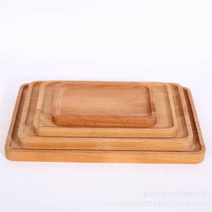 Beech Wood Serving Tray <b>Set</b> <b>Square</b> Rectangular Unpainted Solid Wood For Food Coffee Tea Photography Gift Use - Product Image 3