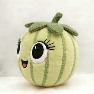 Feuilles de calyx vertes en peluche douce personnalisées et tige torsadée en haut, cadeau d'anniversaire en peluche sur le thème des fruits d'été pour enfants - Product Image 2