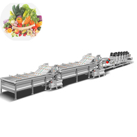 Industriële multifunctionele groente- en fruitreinigingsmachine met rolborstel, SUS 304 food grade materiaal, PLC kerncomponenten