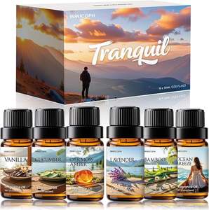 Набор эфирных масел Tranquil, 6 шт., 10 мл: Ваниль, Лаванда, Огурец, Бамбук. Стойкий аромат. Возможность нанесения логотипа. - Product Image 1