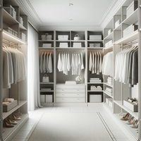Modèle plat personnalisé dressing moderne vêtements armoires de rangement ensemble chambre meubles organisateur garde-robe sans porte