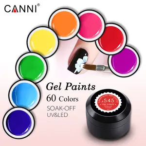 50628 CANNI कील कला डिजाइन 60 रंग निर्माता नाखून जेल पेंट चमक यूवी रंग जेल लाह 5 ग्राम सस्ते कीमत जेल नाखून