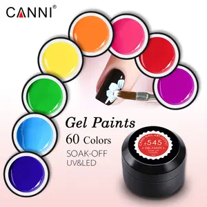 CANNI Desain Seni Kuku 60 Warna Gel Kuku Pabrikan Cat Glitter UV Pewarna Gel Pernis 5 Gram Harga Murah Kuku Gel 50628