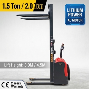 Stoccatore Elettrico a Posizione Eretta con Altezza di Sollevamento 3500mm, Capacità 1,5 Tonnellate (2000KG), Garanzia di 2 Anni per Impilamento <span class=keywords><strong>Pallet</strong></span> su Scaffali Alti - Product Image 1