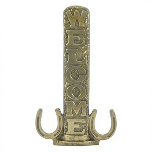 Vitrine Porte-Bouteille Bar et Hôtel et Restaurants Bienvenue Porte-Bouteille Finition Or Style Équestre Support Champagne - Product Image 1