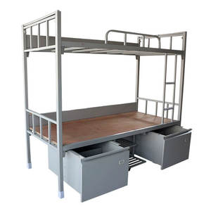 Slaapzaal Stapelbed Ijzeren Stapelbedden Dubbel Metalen <span class=keywords><strong>Bed</strong></span> Met Trap Dubbele Student Metalen <span class=keywords><strong>Frame</strong></span> Voor School Appartement - Product Image 5