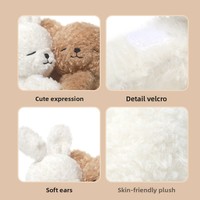 Peluche Lapin Doux et Mignon, Coussin en Forme de Lapin, Cadeau d'Anniversaire pour Adolescents et Adultes, 31-50 cm