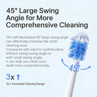 Brosse à dents électrique vibrante avancée avec technologie d'absorption des chocs améliorée, nettoyage confortable sans blesser les dents
