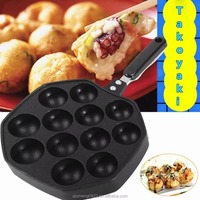 Pembuat Takoyaki Jepang, Wajan Takoyaki, Pembuat Takoyaki Mini Chibi Maruko, Alat Masak Rumah dengan 12 Lubang