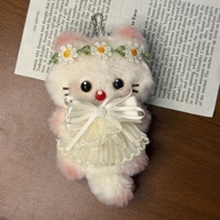 Porte-clés chat en peluche Kawaii, breloque de sac, accessoires porte-clés animaux en peluche mignons, pendentif chat qui couine pour femmes, filles, cadeau pour amoureux