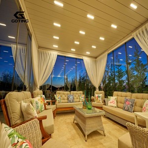 Pergola bioclimatique en aluminium imperméable OEM 3x3, 3x4, 4x4, 6x4m, avec toit à lames orientables en aluminium - Product Image 5