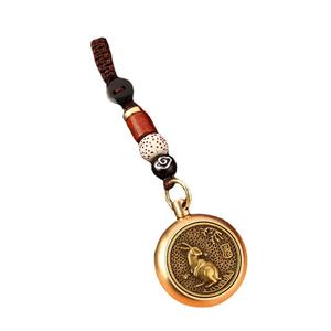 Buona fortuna Fengshui metallo Spinner portachiavi 2023 coniglio anno portachiavi cinese 12 <span class=keywords><strong>segno</strong></span> zodiaco cane drago cavallo auto portachiavi regali - Product Image 5