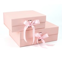 Boîtes pour coffrets cadeaux avec ruban rose Boîtes d'emballage pour coffret cadeau pliable en papier magnétique