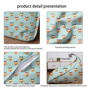 IStapromo Gifts No Filling Xmas Gift Christmas Theme Modern Style Recliner <b>Sofa</b> Bed Triangle <b>Sofa</b> Sleeper Bean Bag <b>Cover</b> - Product Image 4