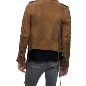 Nouveautés - Mode d'hiver - Veste bomber en cuir et fourrure de mouton pour homme - Veste de motard élégante pour l'extérieur - Vêtements pour homme personnalisés de Guangzhou - Product Image 4