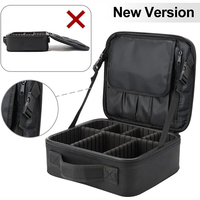 Organisateur de maquillage pour les fêtes avec compartiments, sac de rangement portable pour pinceaux et accessoires de nail art
