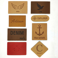 Patchs rectangulaires en similicuir personnalisables au laser ECO, étiquettes logo gaufrées à coudre sur patch en cuir PU
