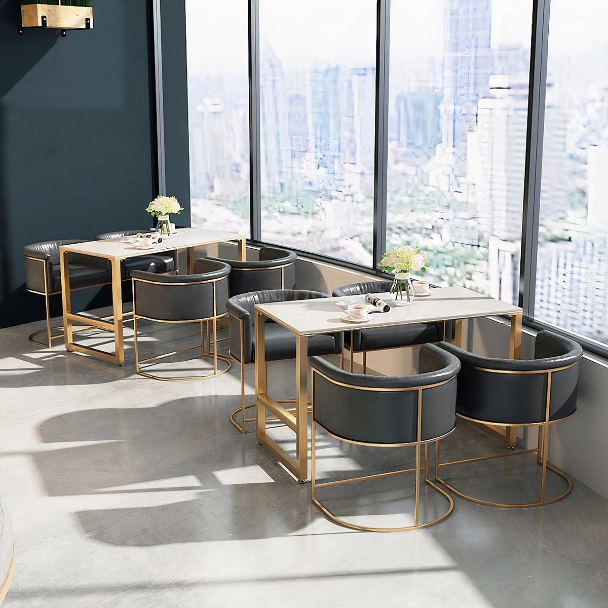 Hotel luxury Italian furniture high quality gold metal legs custom color velvet dining room chairs