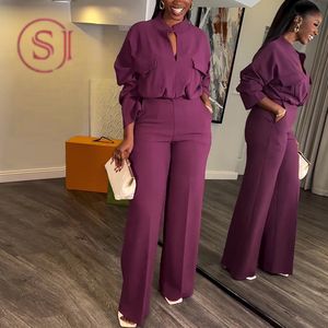 HK6993 Completo Casual da <span class=keywords><strong>Donna</strong></span> Autunnale, Top Corto con Maniche Lunghe e Coulisse, <span class=keywords><strong>Pantaloni</strong></span> Cargo a Vita Alta, Set Coordinato 2 Pezzi - Product Image 1