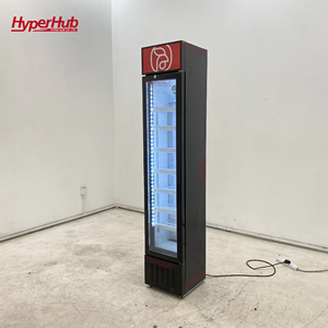 Enfriador de Bebidas con <span class=keywords><strong>Puerta</strong></span> de Vidrio Alta y Delgada, Logotipo Personalizado, Color LED, Enfriamiento Directo por Aire para Panadería, Cine, Salón - Product Image 2