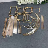 LEXI M-004 Bingkai Lengkung Pernikahan Logam Persegi Berlapis Emas Mewah Modern Ramah Lingkungan 140x200cm Dapat Disesuaikan