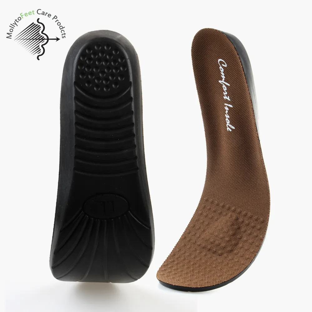 2022 Hot Seller Shock Absorbing High Elastic Height Increase Breathable Pu Foam Arch Support Sport Insoles For Casual Shoes