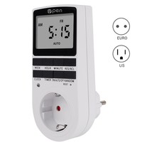 Enchufe de Reino Unido, temporizador Digital, enchufe eléctrico programable, temporizador, interruptor para luz B y más con pantalla Lcd grande